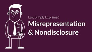 Misrepresentation and Nondisclosure  Contracts  Defenses amp Excuses [upl. by Eeliah]