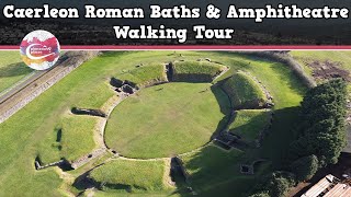 CAERLEON ROMAN BATHS amp AMPHITHEATRE WALES  Walking Tour  Pinned on Places [upl. by Sillert]