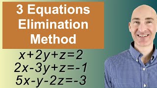 Solving Systems of 3 Equations Elimination [upl. by Amari532]