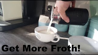 How to Get More Froth from Your Nespresso Coffee Aeroccino  Nespresso tips and help [upl. by Nnahsal405]