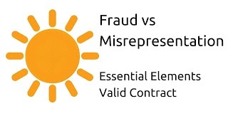 Fraud vs Misrepresentation  Other Essential Elements of a Valid Contract  CA CPT  CS amp CMA [upl. by Ennaegroeg]